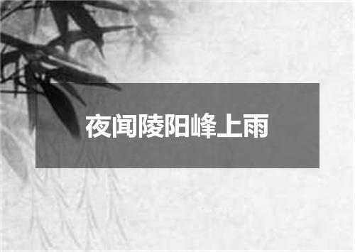 夜闻陵阳峰上雨