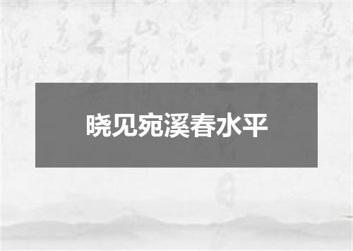 晓见宛溪春水平