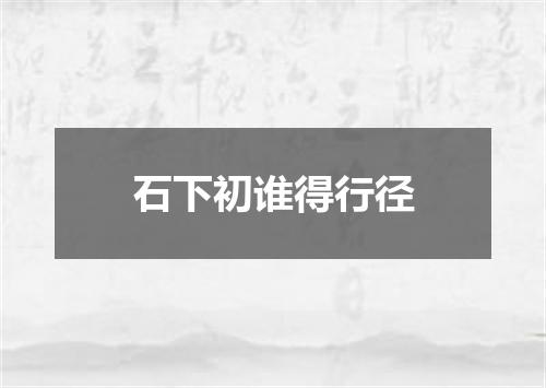 石下初谁得行径