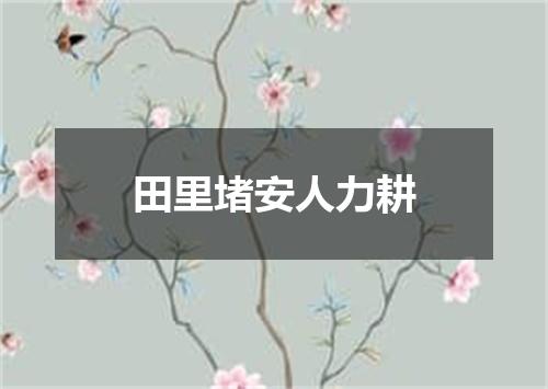 田里堵安人力耕