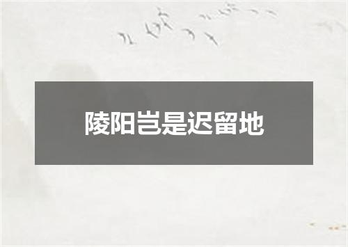陵阳岂是迟留地