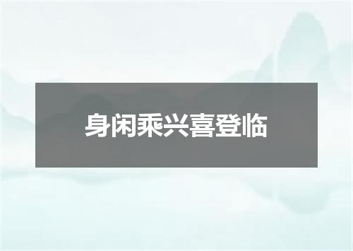 身闲乘兴喜登临