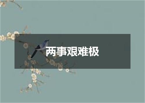 两事艰难极