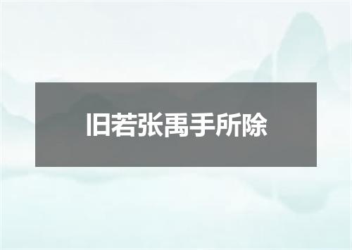 旧若张禹手所除