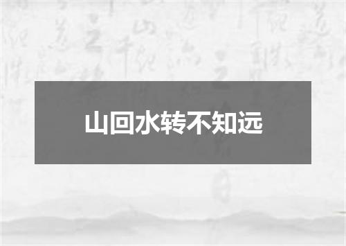 山回水转不知远