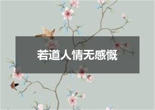 若道人情无感慨