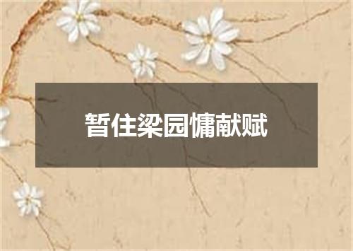 暂住梁园慵献赋