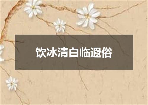 饮冰清白临遐俗