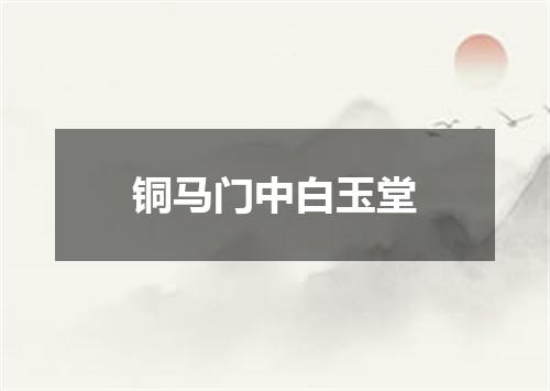 铜马门中白玉堂