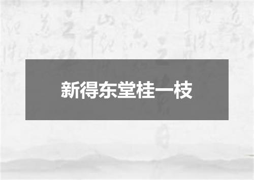 新得东堂桂一枝