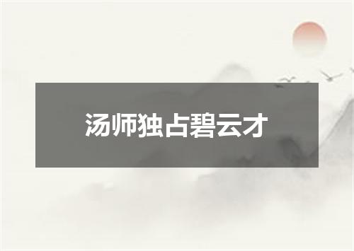 汤师独占碧云才