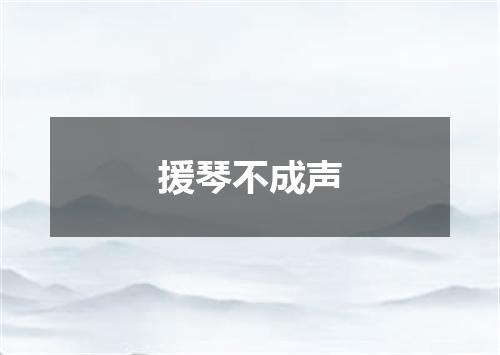 援琴不成声