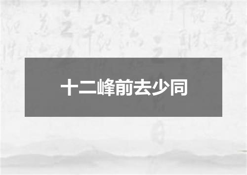十二峰前去少同