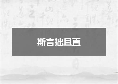 斯言拙且直