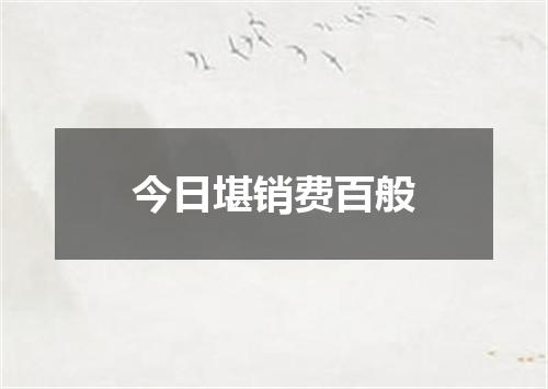 今日堪销费百般