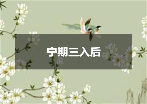 宁期三入后