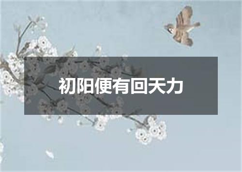 初阳便有回天力