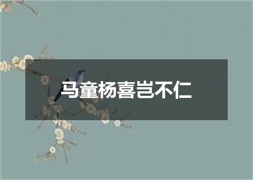马童杨喜岂不仁