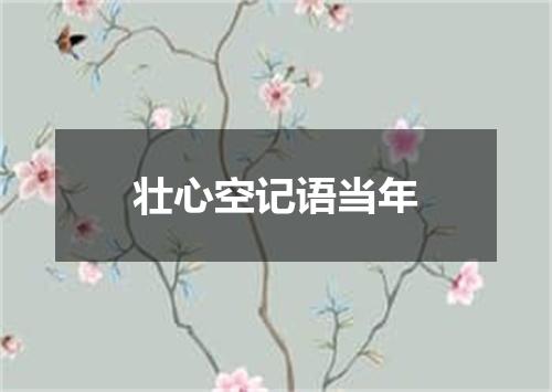 壮心空记语当年