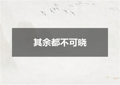 其余都不可晓