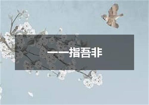 一一指吾非