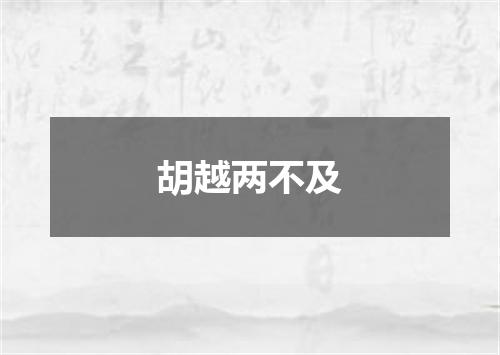 胡越两不及