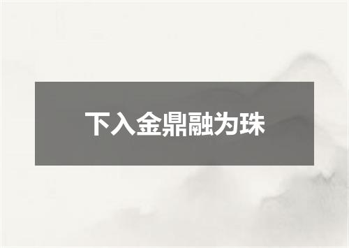 下入金鼎融为珠