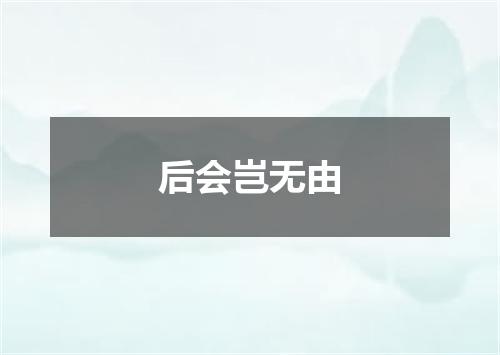 后会岂无由