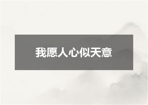 我愿人心似天意
