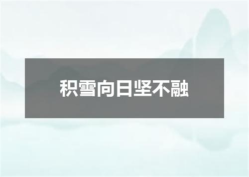积雪向日坚不融
