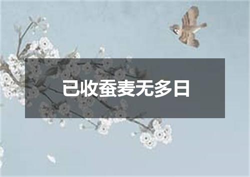 已收蚕麦无多日