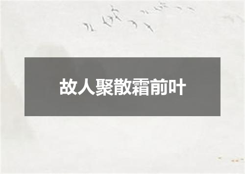 故人聚散霜前叶