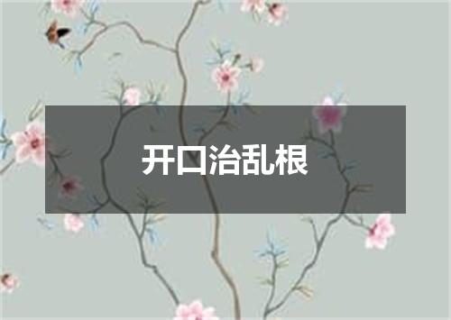 开口治乱根
