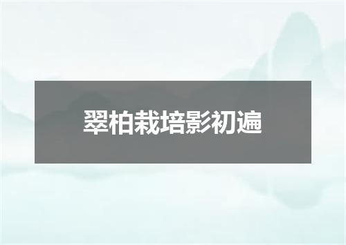 翠柏栽培影初遍