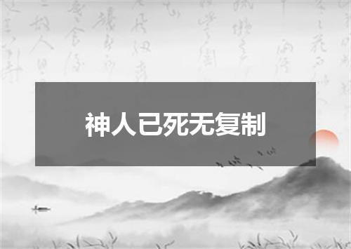 神人已死无复制