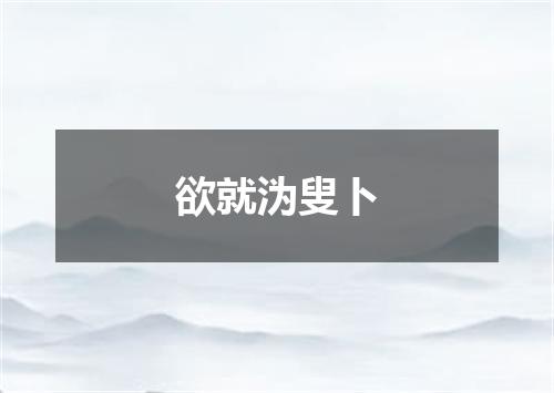 欲就沩叟卜