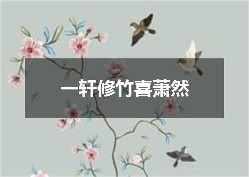 一轩修竹喜萧然