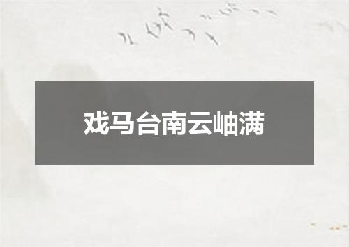 戏马台南云岫满