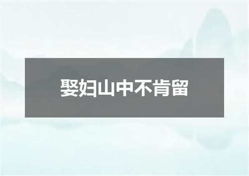 娶妇山中不肯留