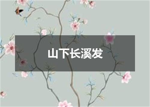 山下长溪发