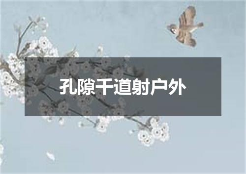 孔隙千道射户外