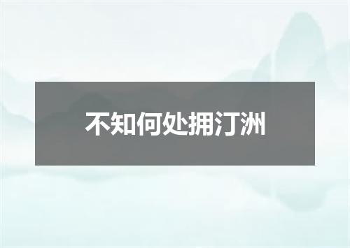 不知何处拥汀洲