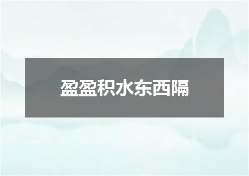 盈盈积水东西隔