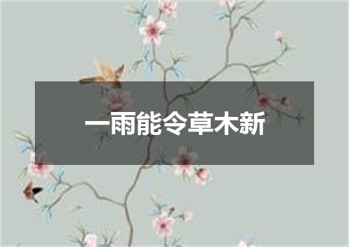 一雨能令草木新