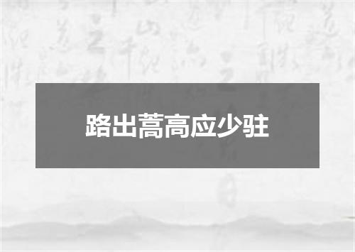 路出蒿高应少驻