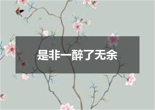 是非一醉了无余
