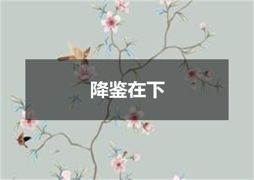 降鉴在下