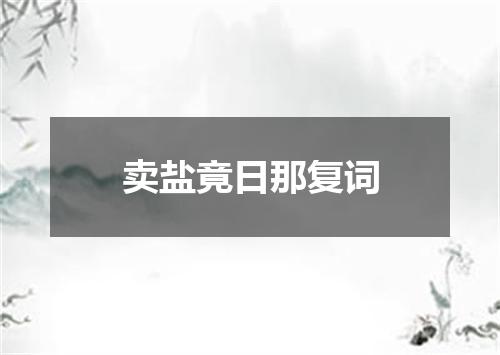 卖盐竟日那复词