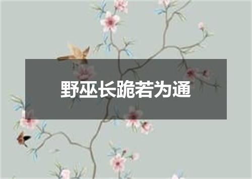 野巫长跪若为通