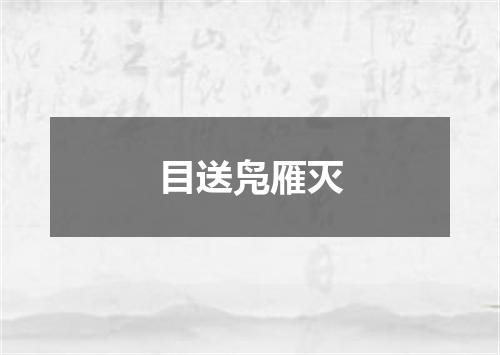 目送凫雁灭